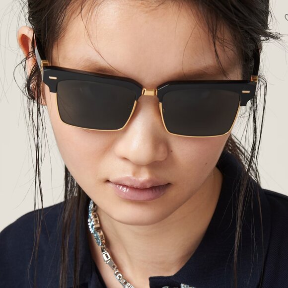 Miu Miu runway sunglasses, black & slate gray